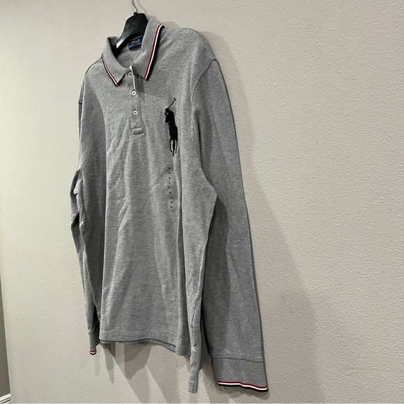 Polo Ralph Lauren Sz XL Shirt big pony chief keef y2k swag drill rugby grey NWT - Picture 7 of 8